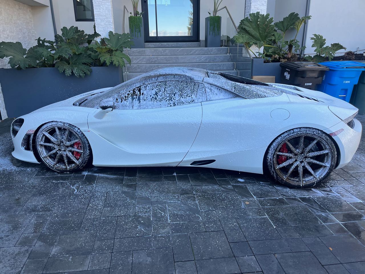 McLaren 720S covered in wash foam